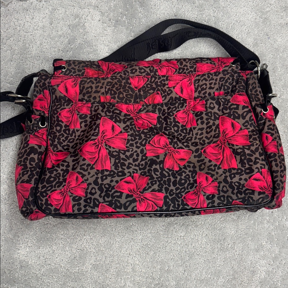 Betsey Johnson Pink Bow Leopard Crossbody Bag - Picture 5 of 5